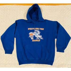The Rock Athletic Royal Blue Basketball Thick Fleece Hoodie Sweatshirt Sz Medium